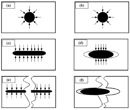 Deformation and morphology development of poly(ethylene terephthalate)/polyethylene and polycarbonate/polyethylene blends with high interfacial contact during elongation.