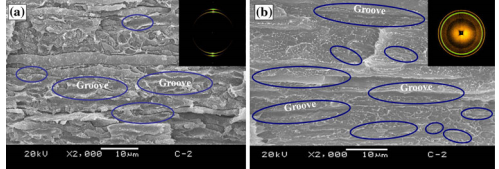 Conductive network formation during annealing of an oriented polyethylene-based composite