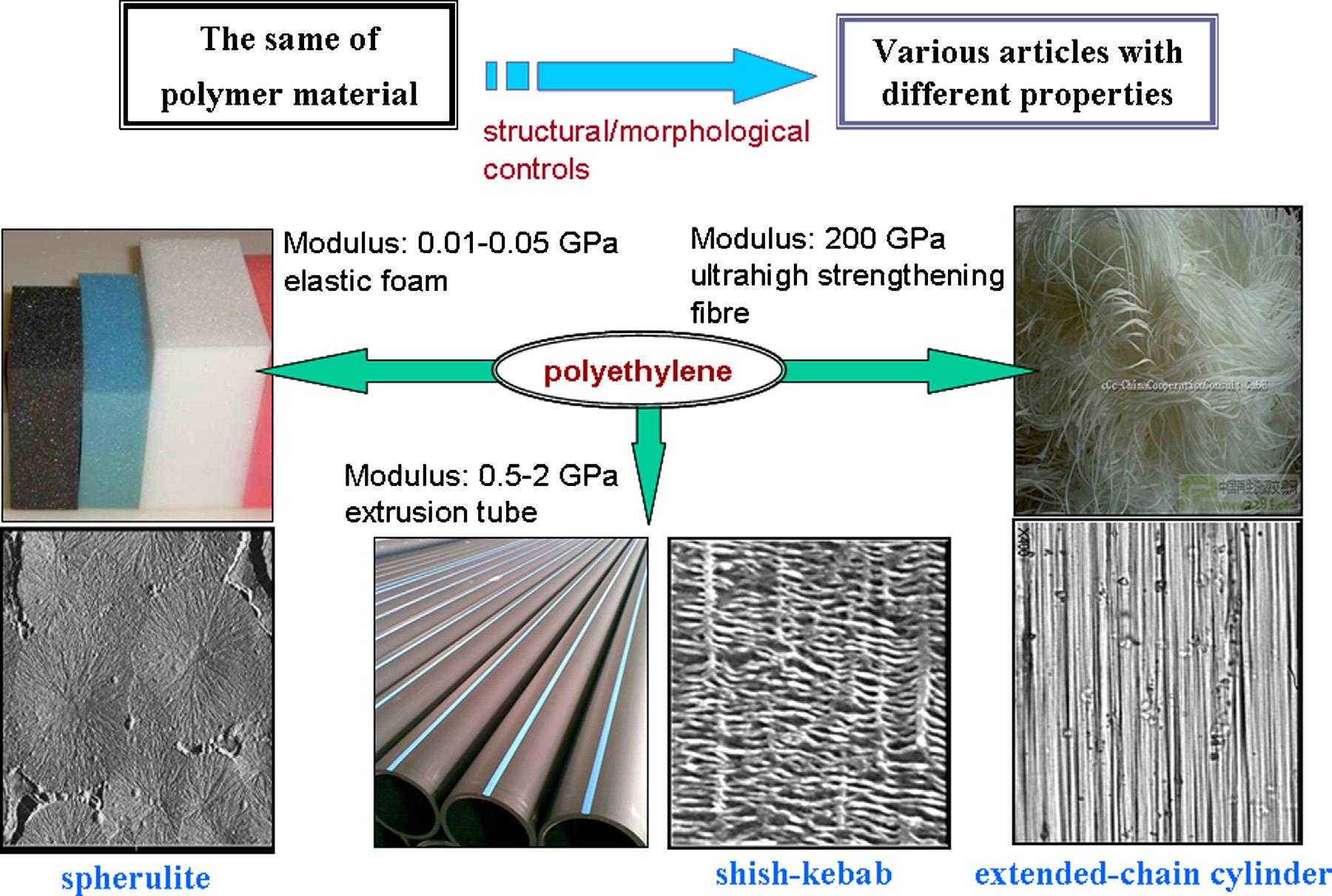 Control of the hierarchical structure of polymer articles via 