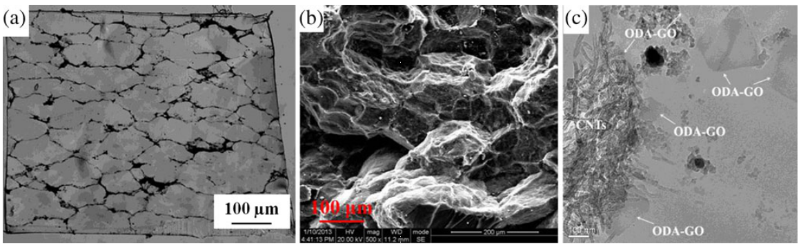 Preparation and performance of segregated polymer composites with hybrid fillers of octadecylamine functionalized graphene and carbon nanotubes
