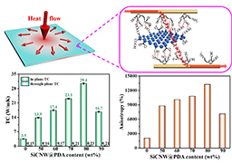 Significantly enhanced thermal conductivity and flame retardance by silicon carbide nanowires/graphene oxide hybrid network.