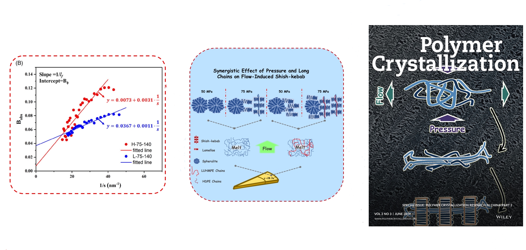 Role of pressure in flow‐induced shish‐kabab in binary blend of long‐and short‐chain Polyethylenes. 