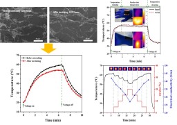 Highly conductive and stretchable carbon nanotube/thermoplastic polyurethane composite for wearable heater.