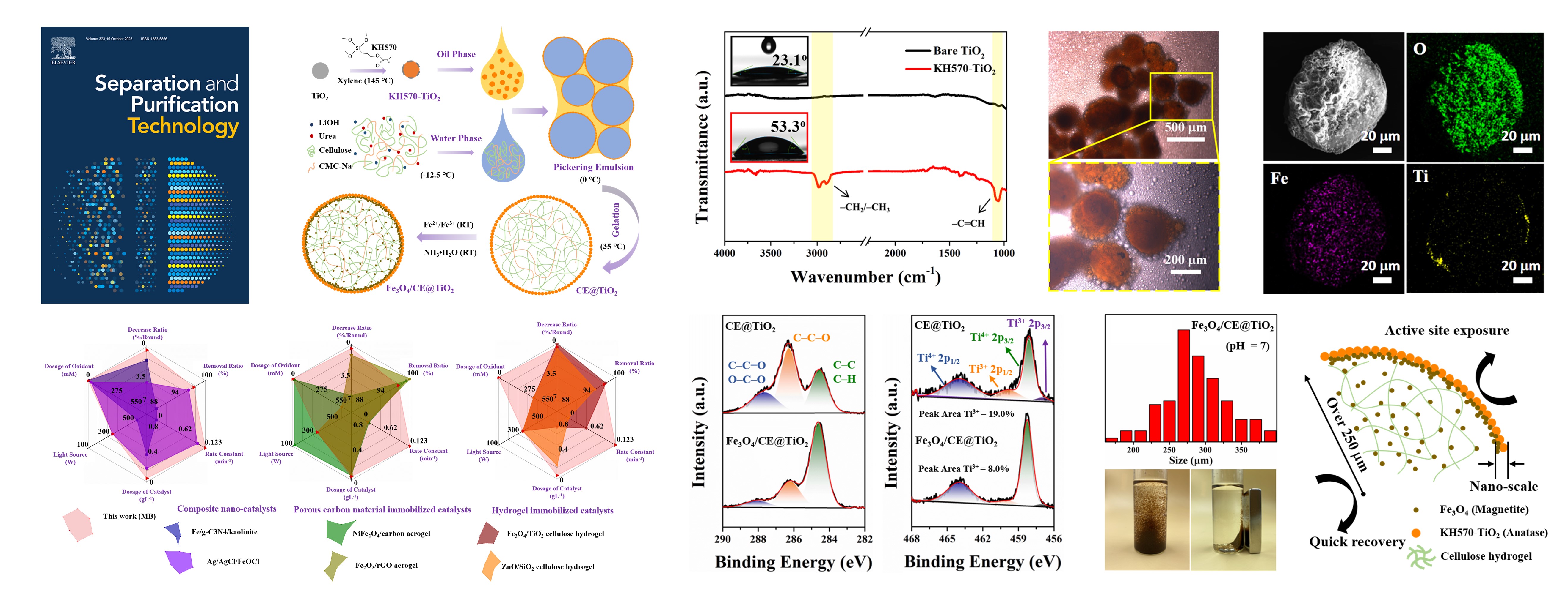 Structuring core-shell micro-reactor with binary complexes interface and selective passing surface towards enhancing photo-Fenton degradation